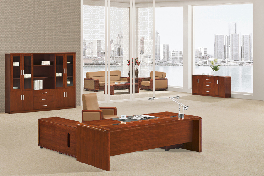 老板桌_YZ-1211_实木老板桌定制