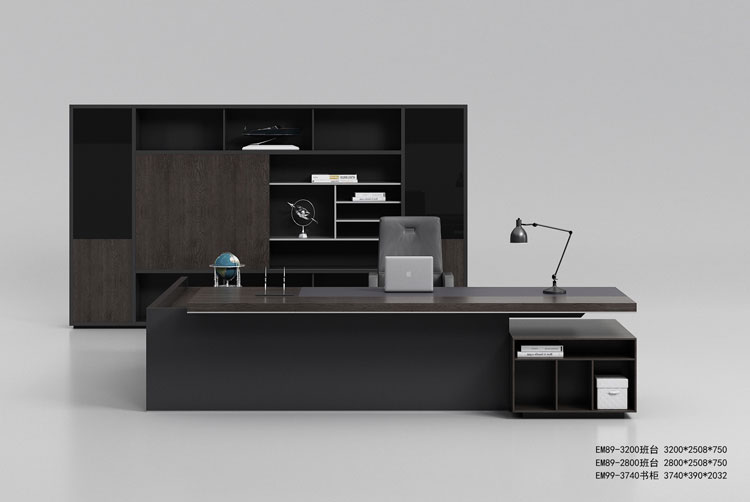 老板桌_YZ-1107_实木老板桌定制