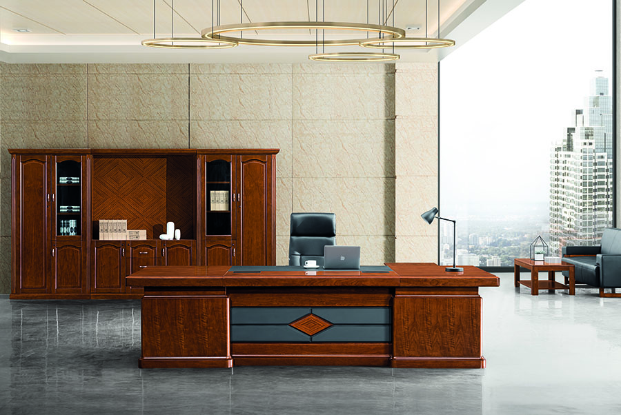 老板桌_YZ-1215_实木老板桌定制