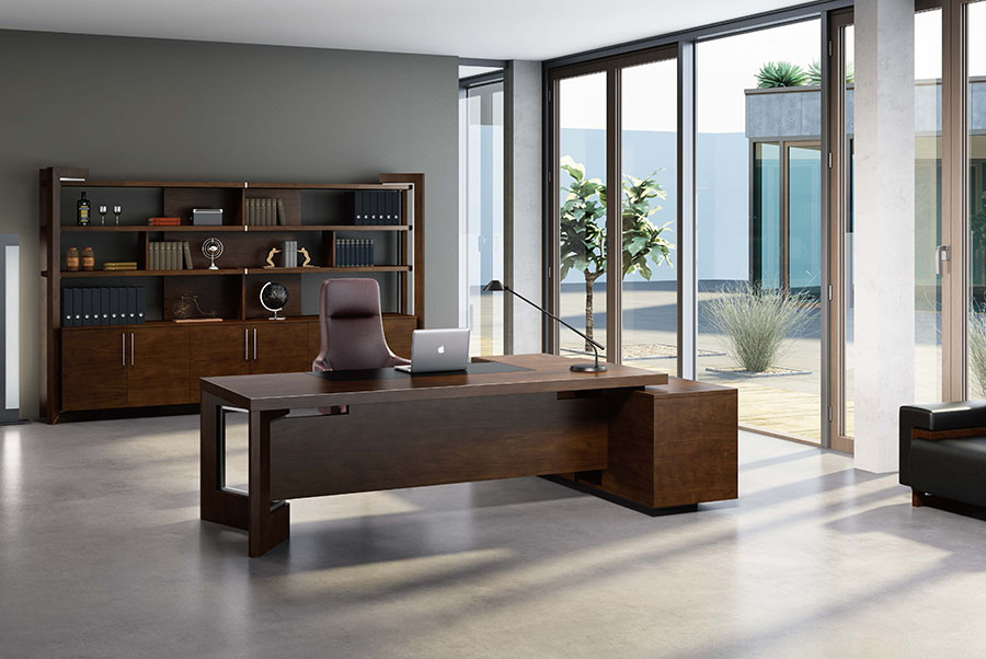 总裁区老板桌_YZ-1106_现代老板桌定制