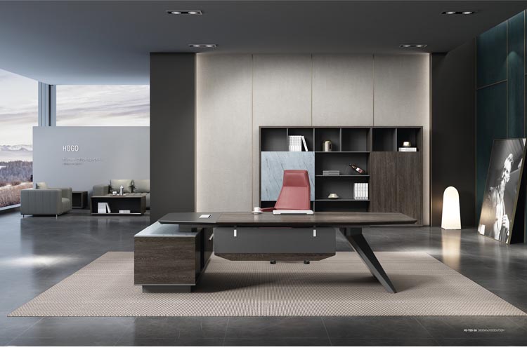 总裁区老板桌_YZ-1114_现代老板桌定制