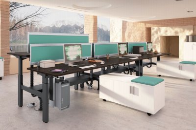 可升降办公桌_YZ-3404_电动升降办公桌定制