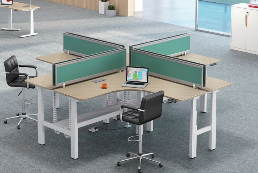 可升降办公桌_YZ-3405_电动升降办公桌定制